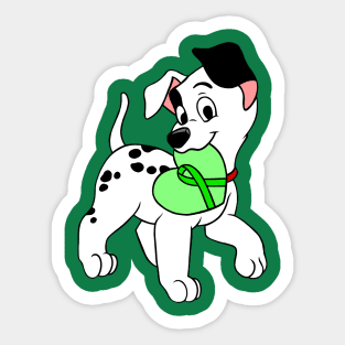 Dalmatian with green Awareness ribbon Sticker